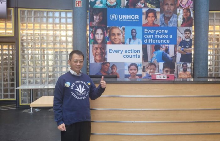 On 15 June 2022, Dr. Lam Proudly Wore Sweater Of Soka University Japan Sweater To Join A 2 Day Workshop In UNHCR Geneva Headquarter. He Was Awarded Soka University Honorary Award In 2000.